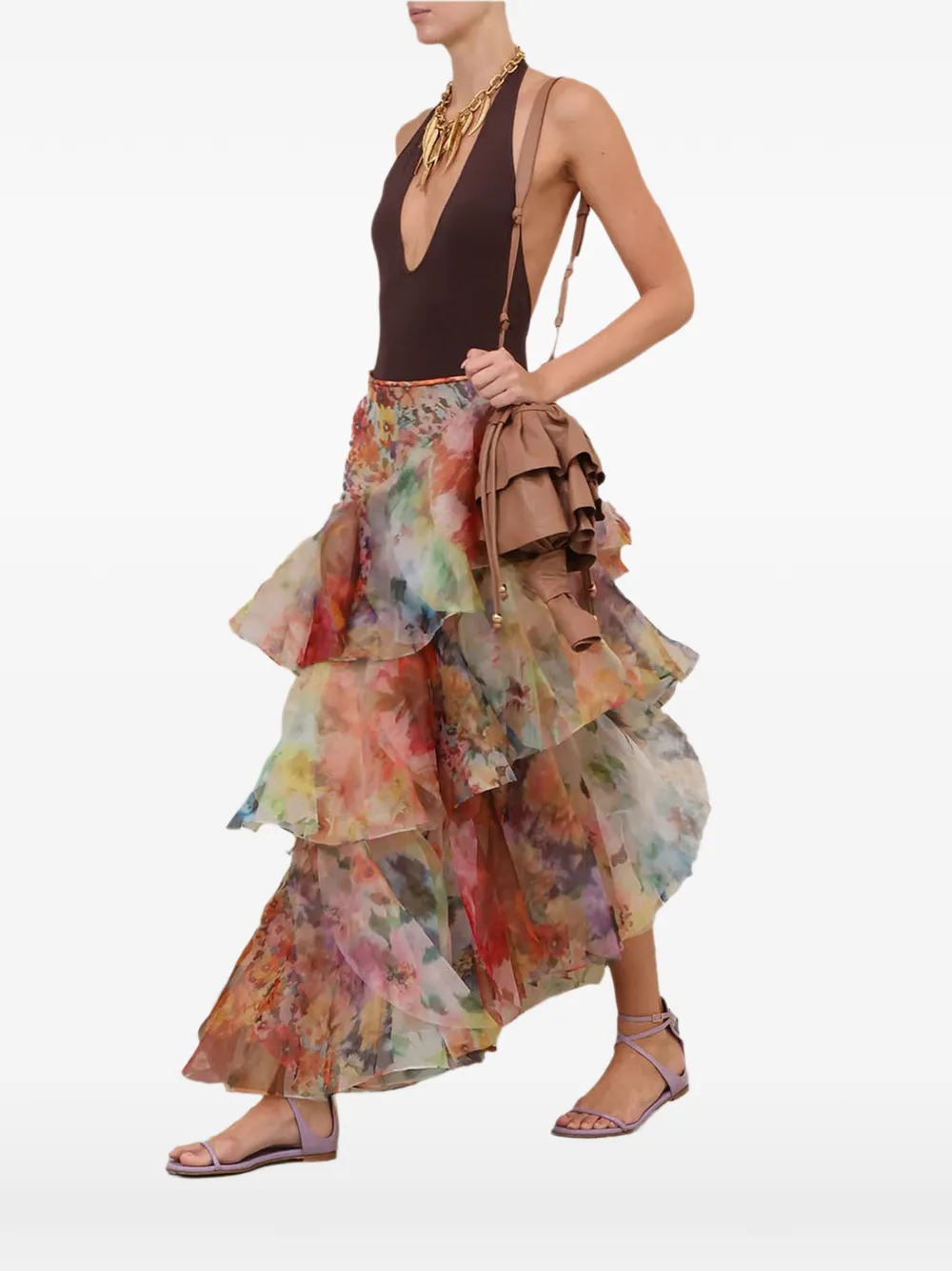 ZIMMERMANN Luna halter-neck bodysuit - Marrone