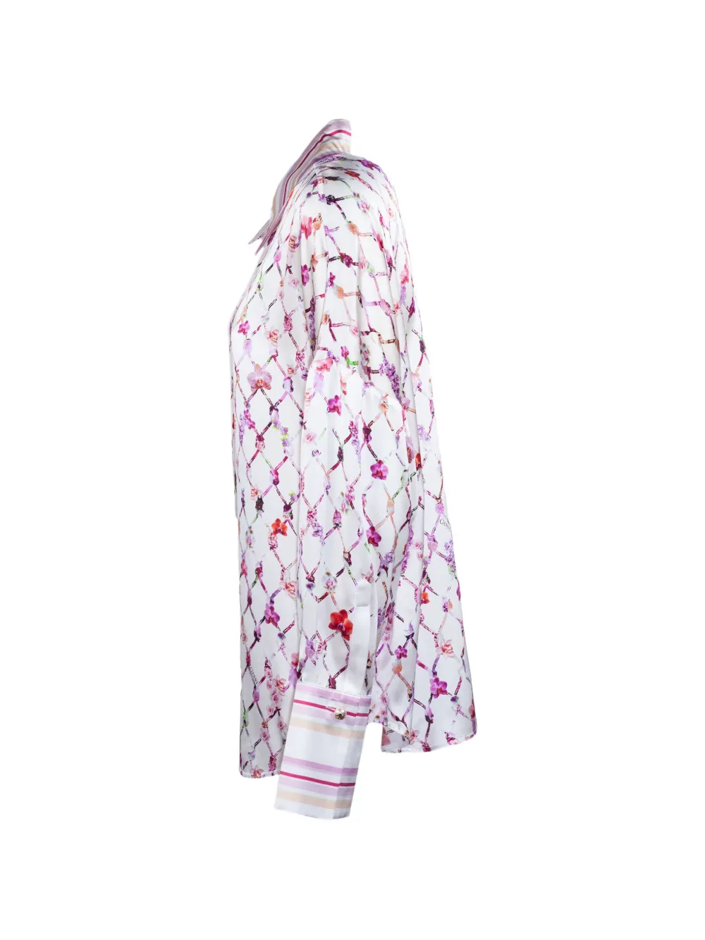 Genny Zijden blouse met bloemenprint Wit