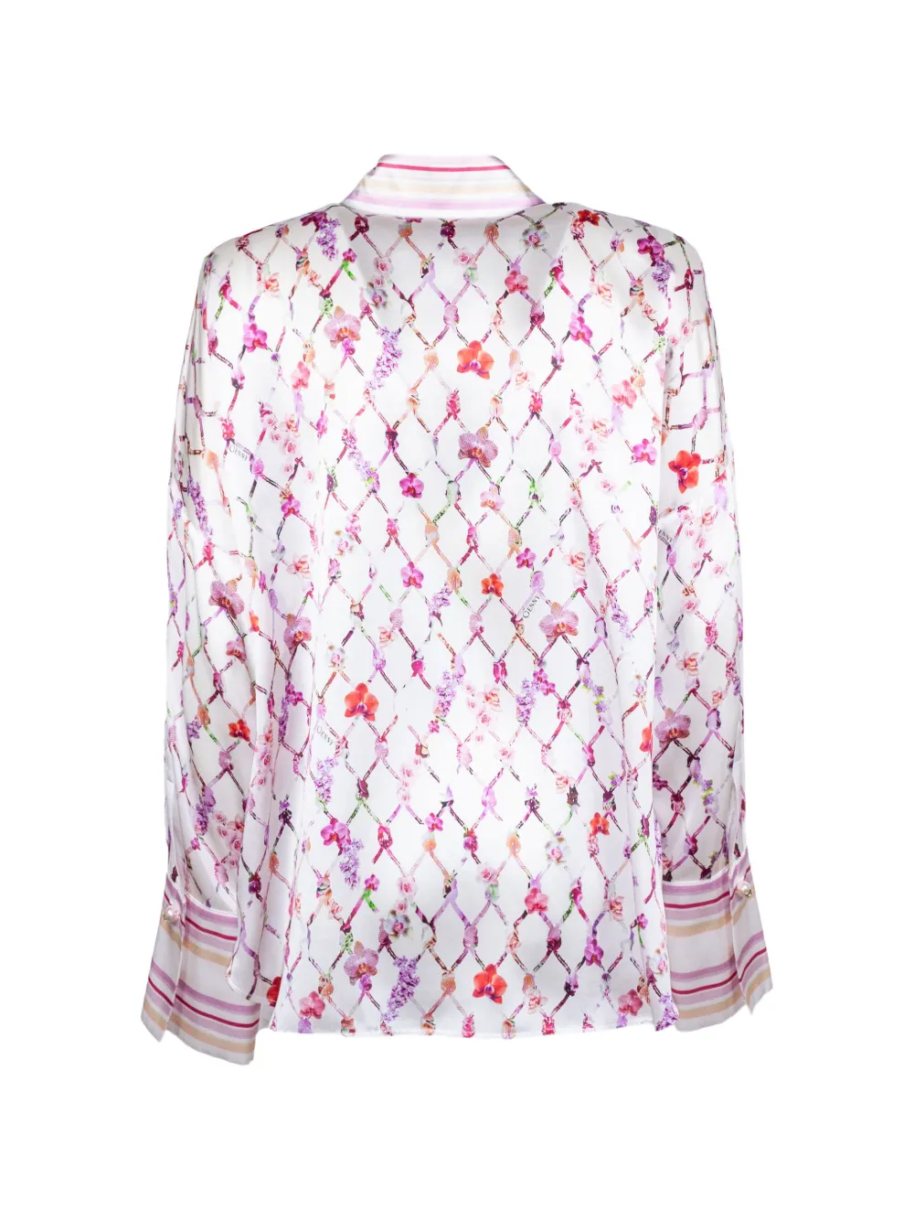 Genny Zijden blouse met bloemenprint Wit