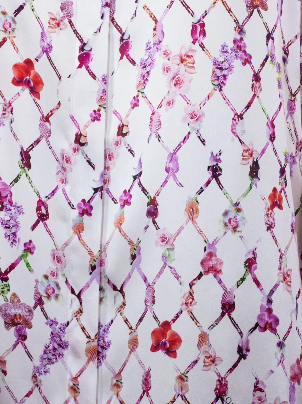 Genny Zijden blouse met bloemenprint Wit