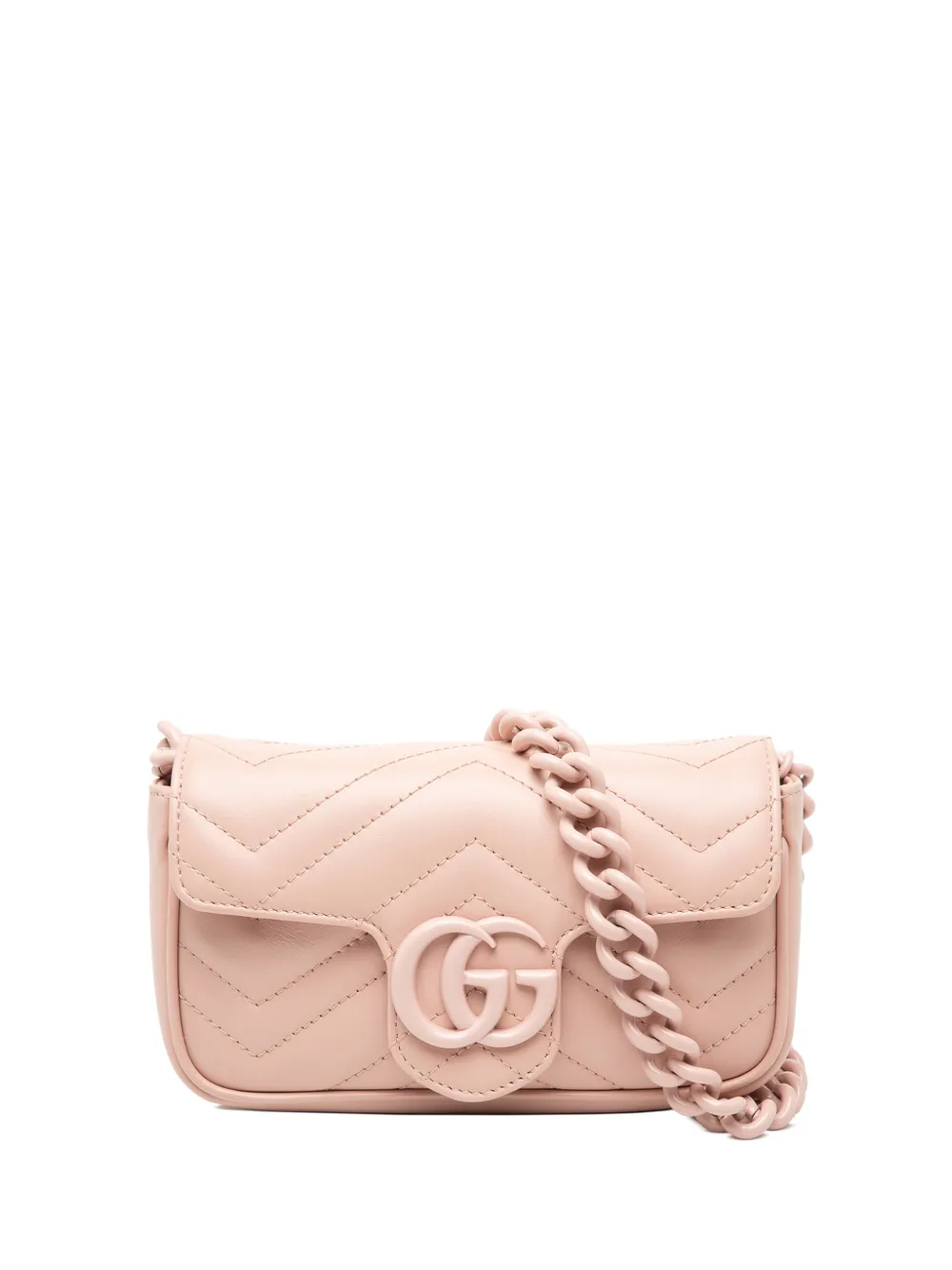 Gucci Pre-Owned 2016-2026 GG Marmont Matelasse Leather Monochrome Chain belt bag - Rosa