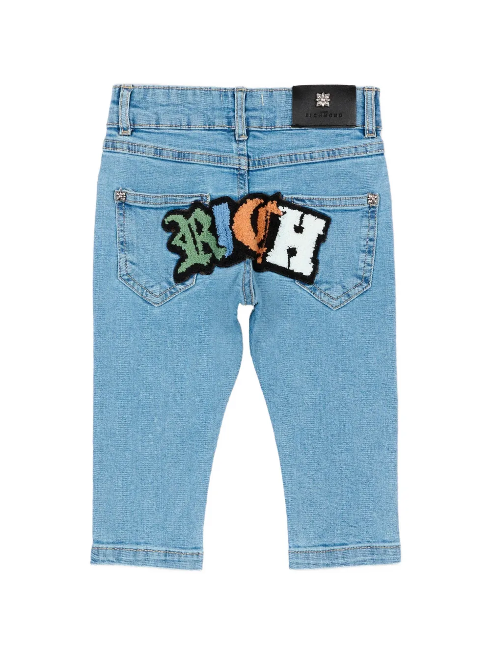  John Richmond Junior Vaqueros Con Parche Del Logo - Azul 