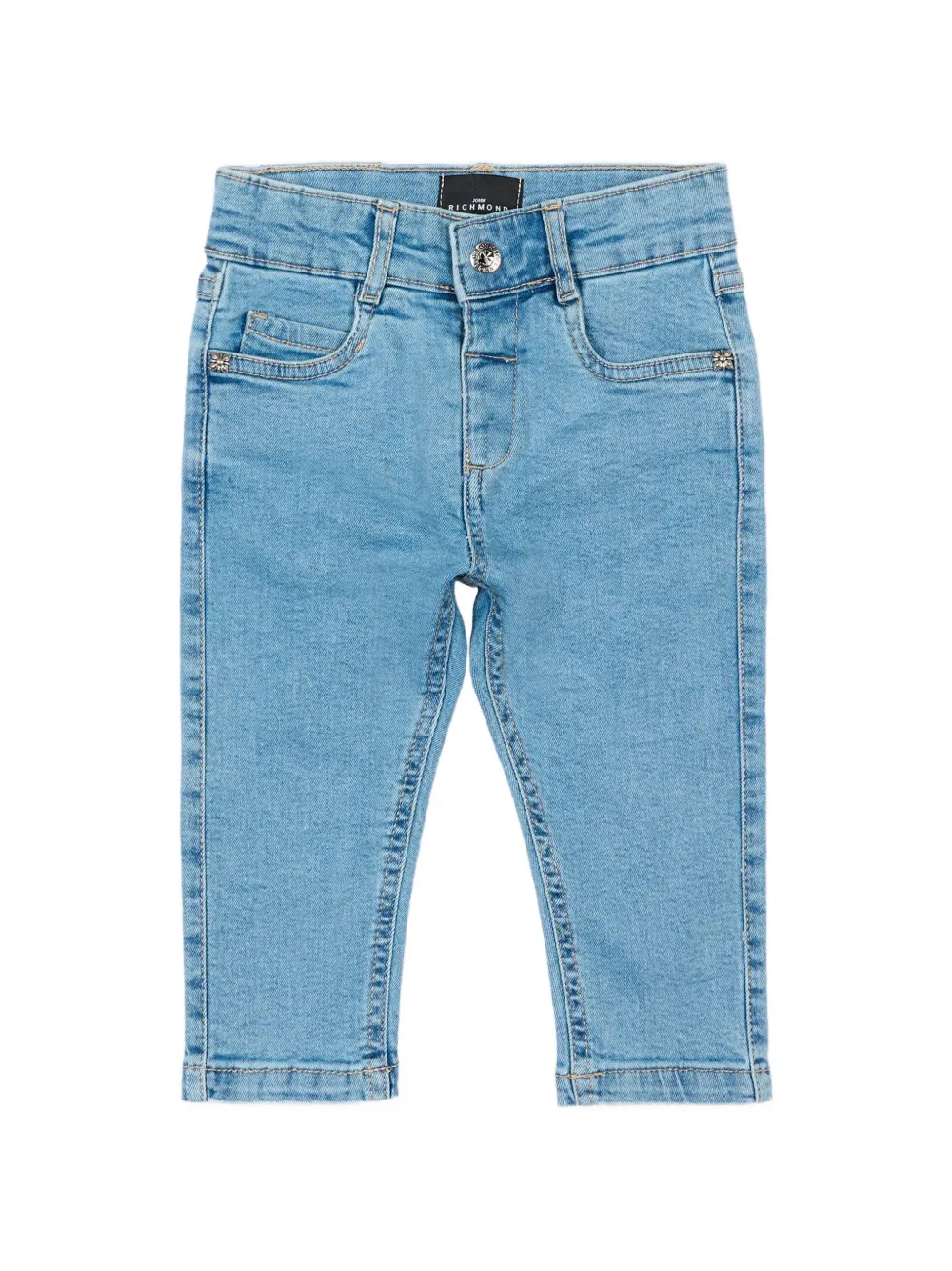 John Richmond Junior logo-patch jeans - Blu