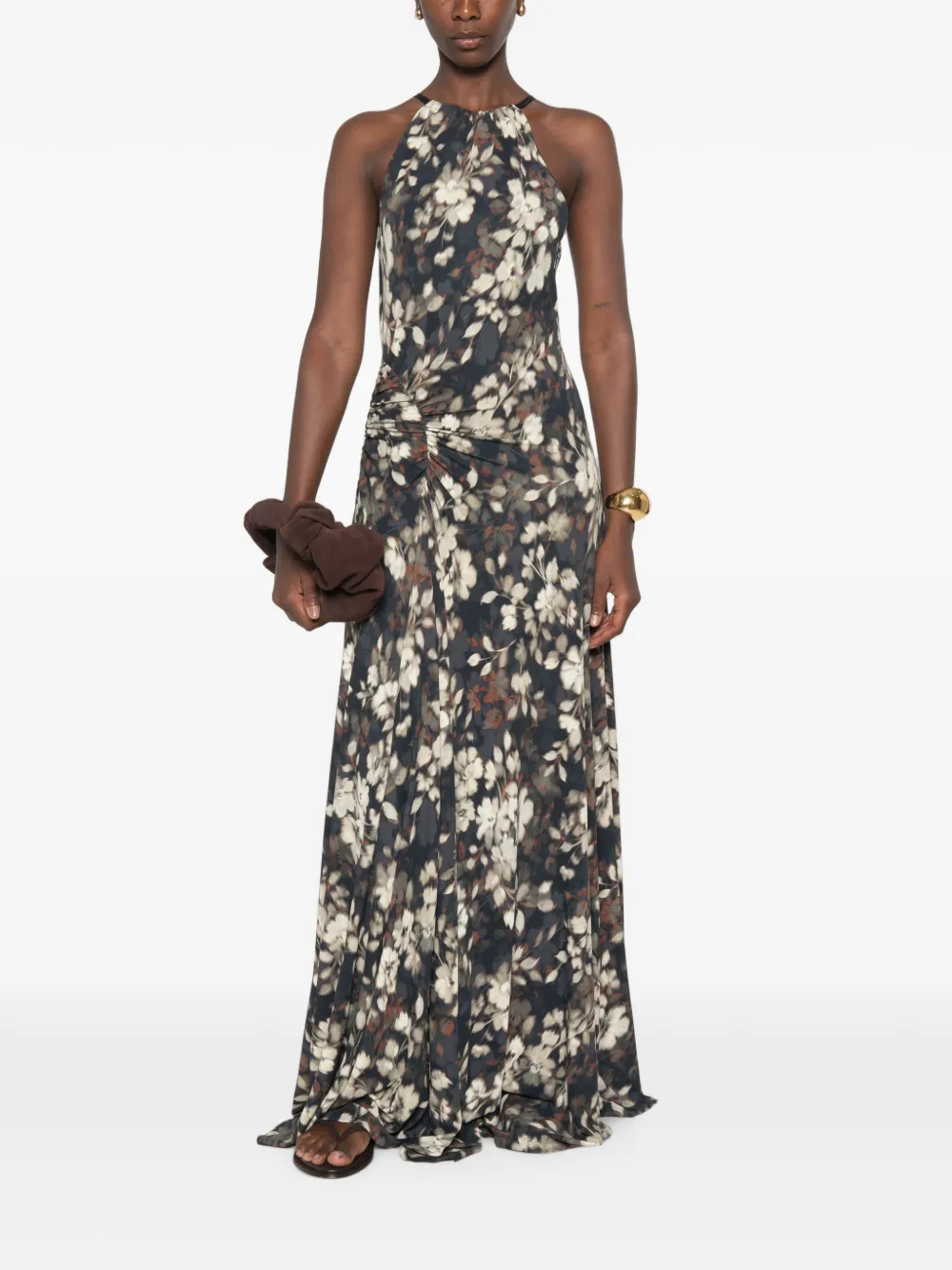 SIMKHAI Maxi-jurk met bloemenprint Zwart