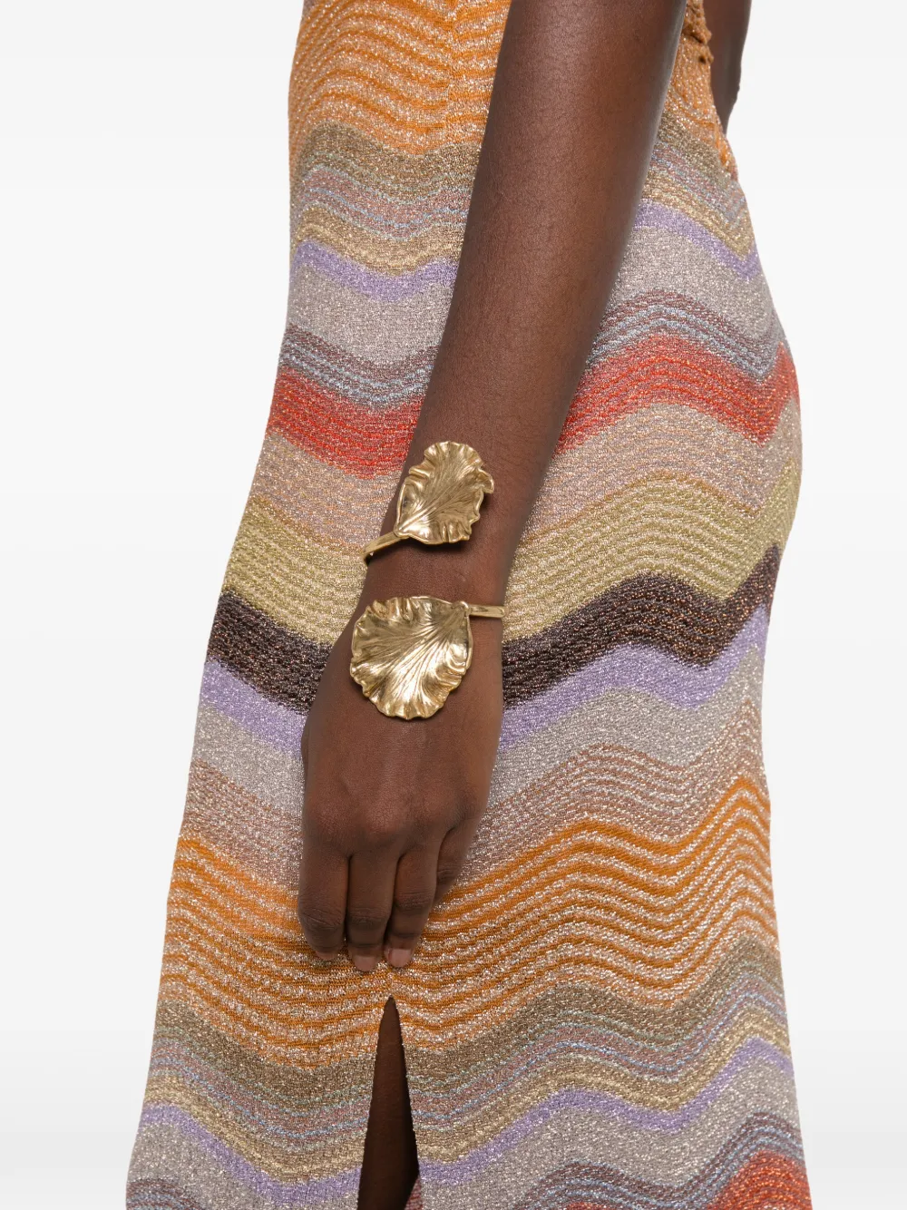 Missoni Gebreide jurk met gedraaid detail en zigzag-patroon Beige