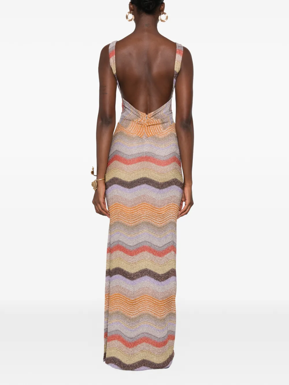 Missoni Gebreide jurk met gedraaid detail en zigzag-patroon Beige