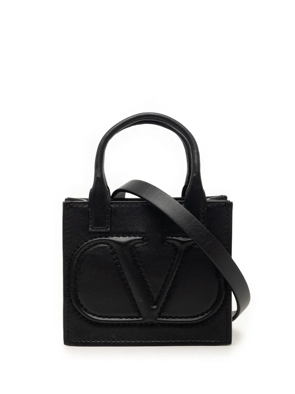 Valentino Garavani Pre-Owned 2010-2026 Mini Leather VLogo Walk Tote satchel - Nero
