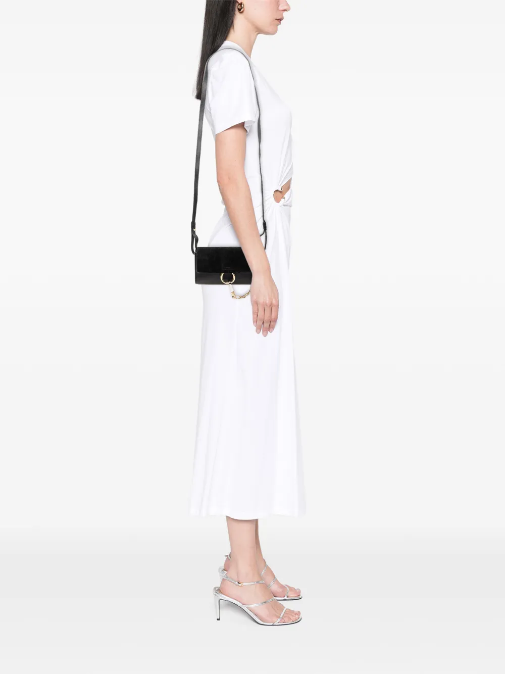  Chloé Pre-owned Borsa A Tracolla Faye Mini In Pelle Di Vitello E Pelle Scamosciata Con Catena 2016 - Nero 