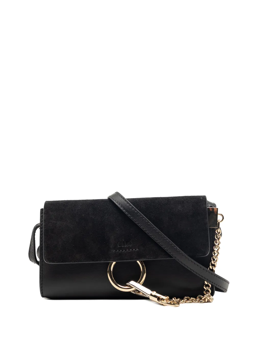 Chloé Pre-Owned 2016 Mini Calfskin and Suede Faye Chain crossbody bag - Nero