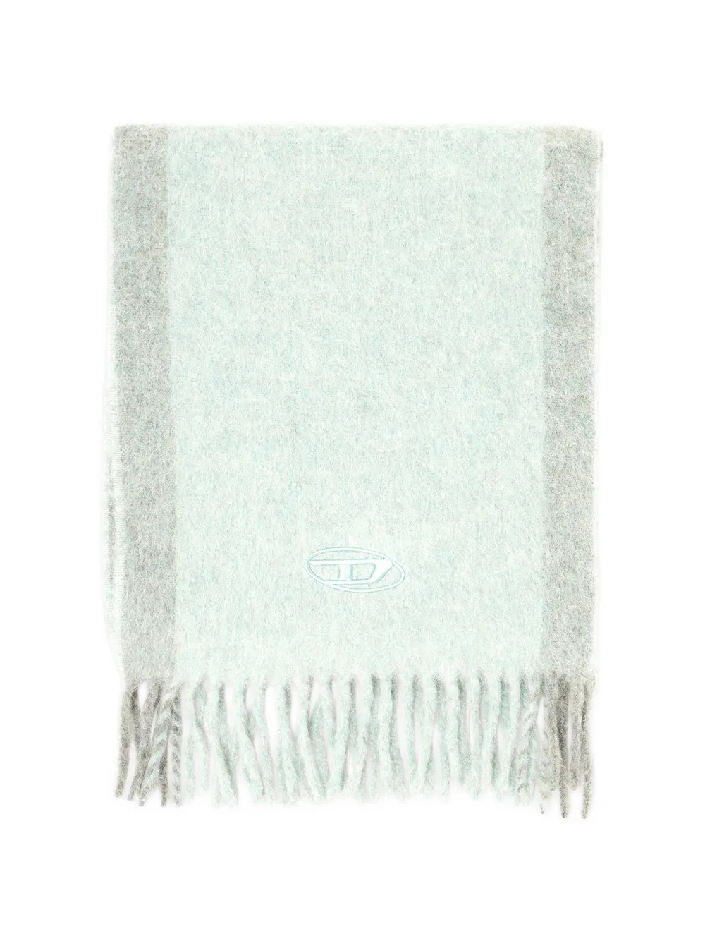 Diesel Oval D fringed scarf - Blu