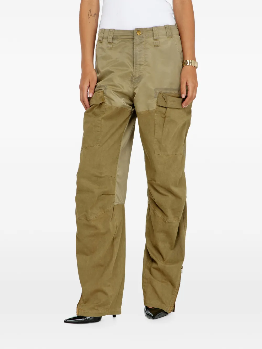 Diesel Cargo broek van katoen en nylon Groen
