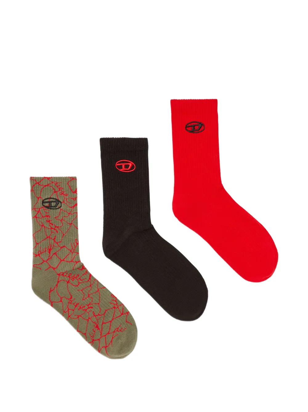 Diesel logo-print cotton socks (pack of three) - Nero