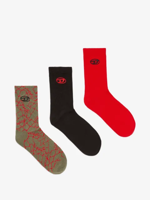 Diesel logo-print cotton socks (pack of three)