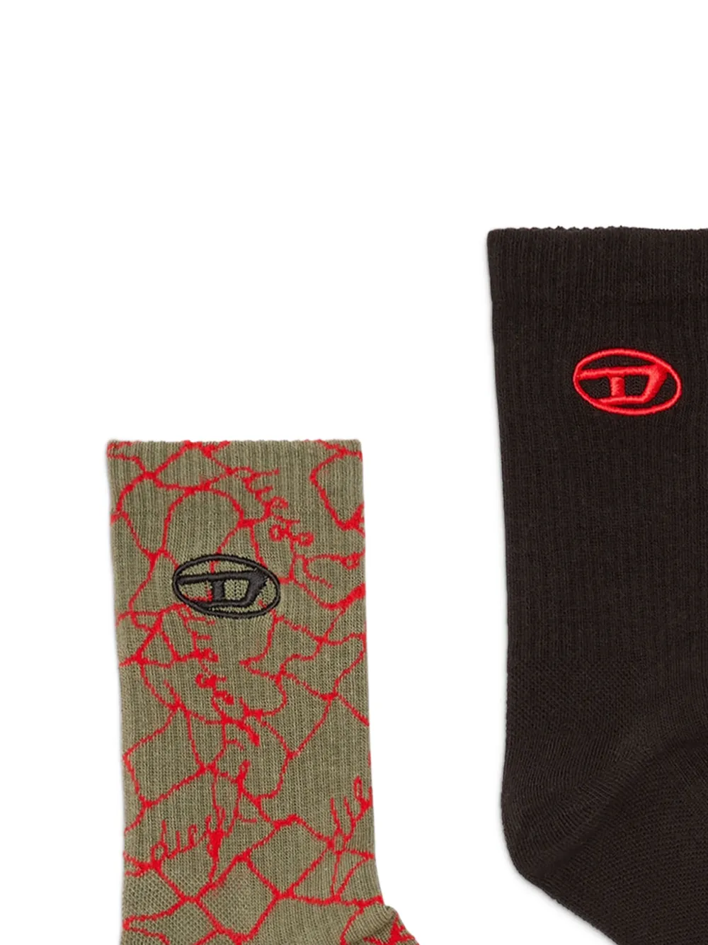 Diesel Drie boxershorts met logoprint Zwart
