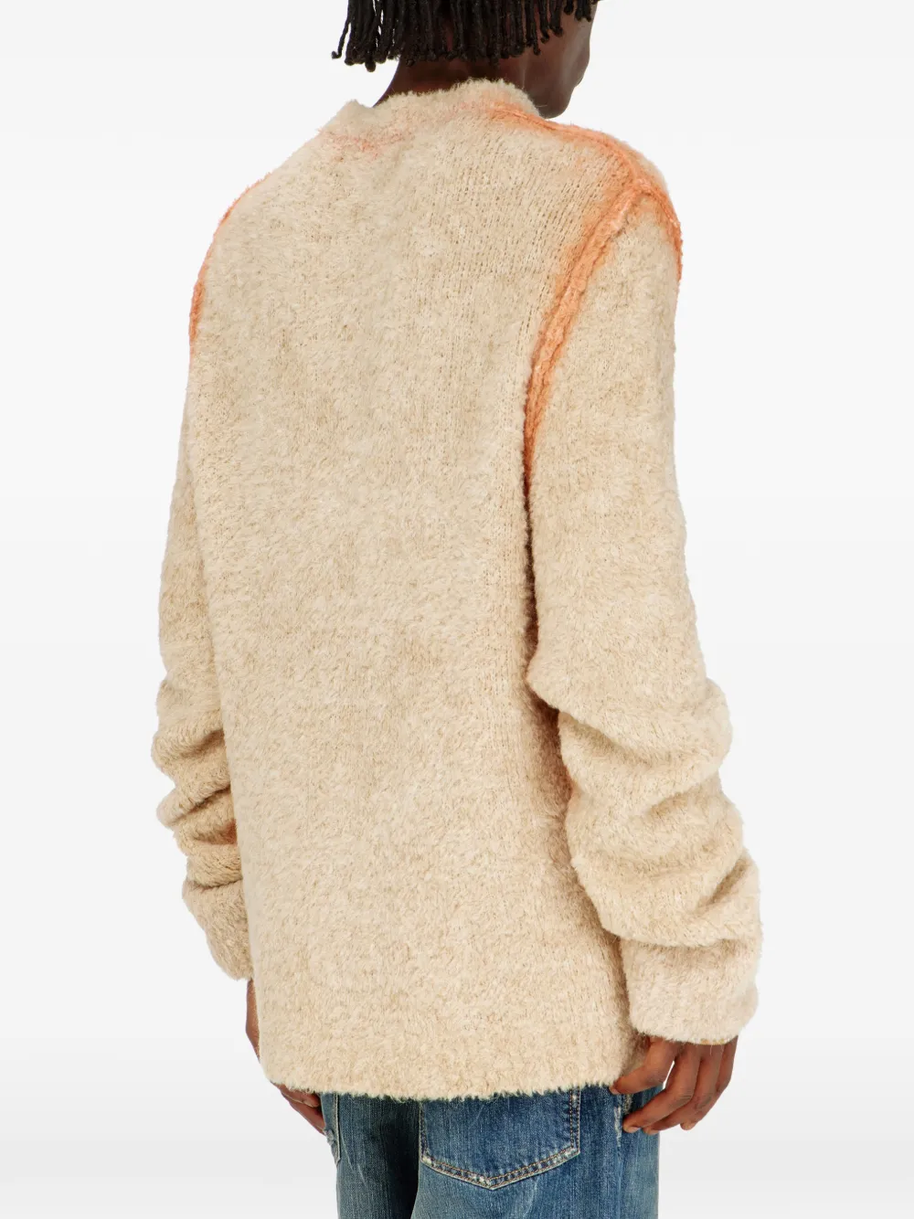 Diesel Trui van alpacablend met geverfde naden Beige