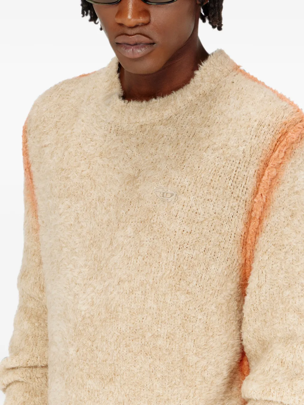 Diesel Trui van alpacablend met geverfde naden Beige