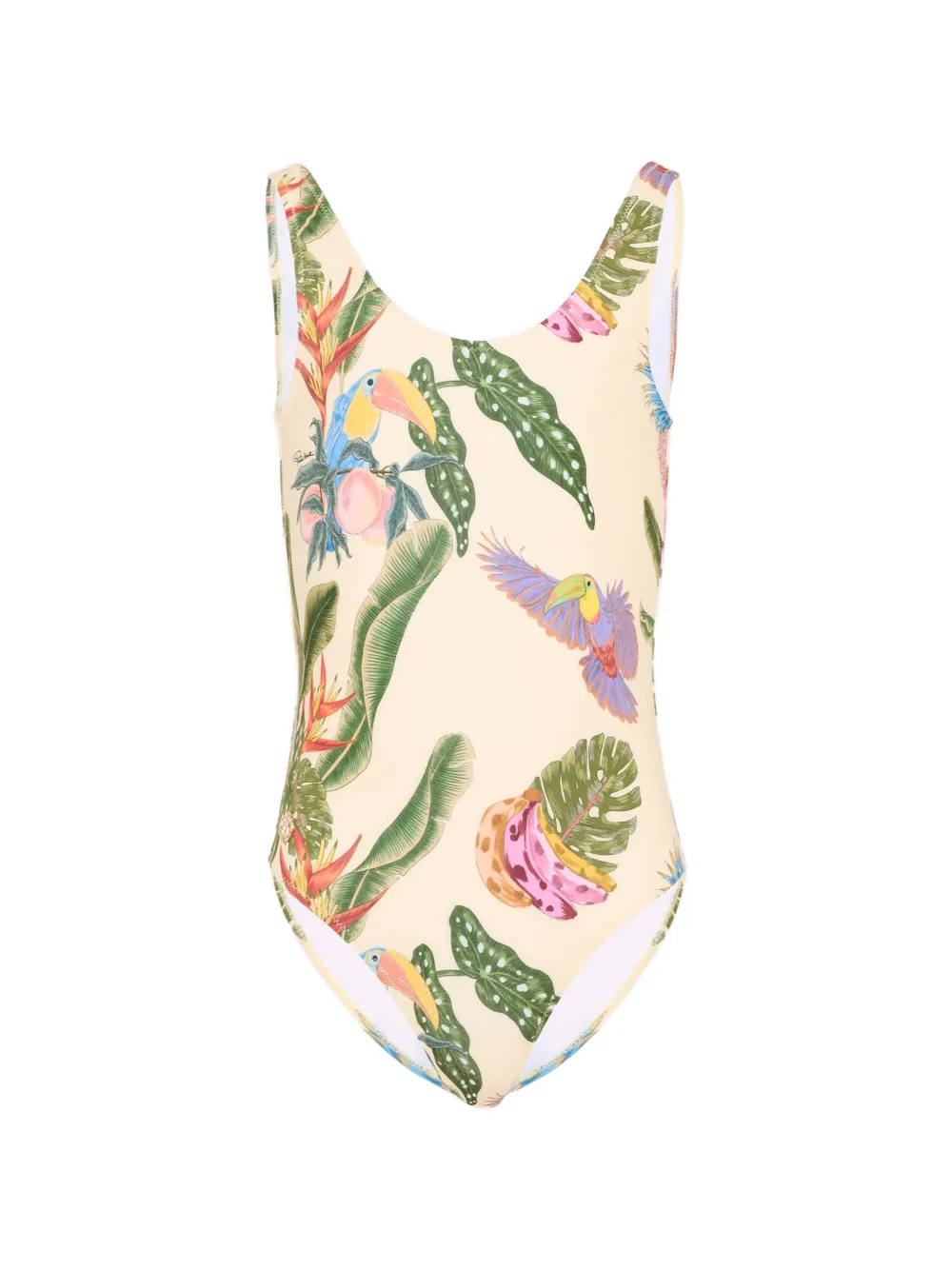 Roberto Cavalli Junior tropical-print swimsuit - Neutrals