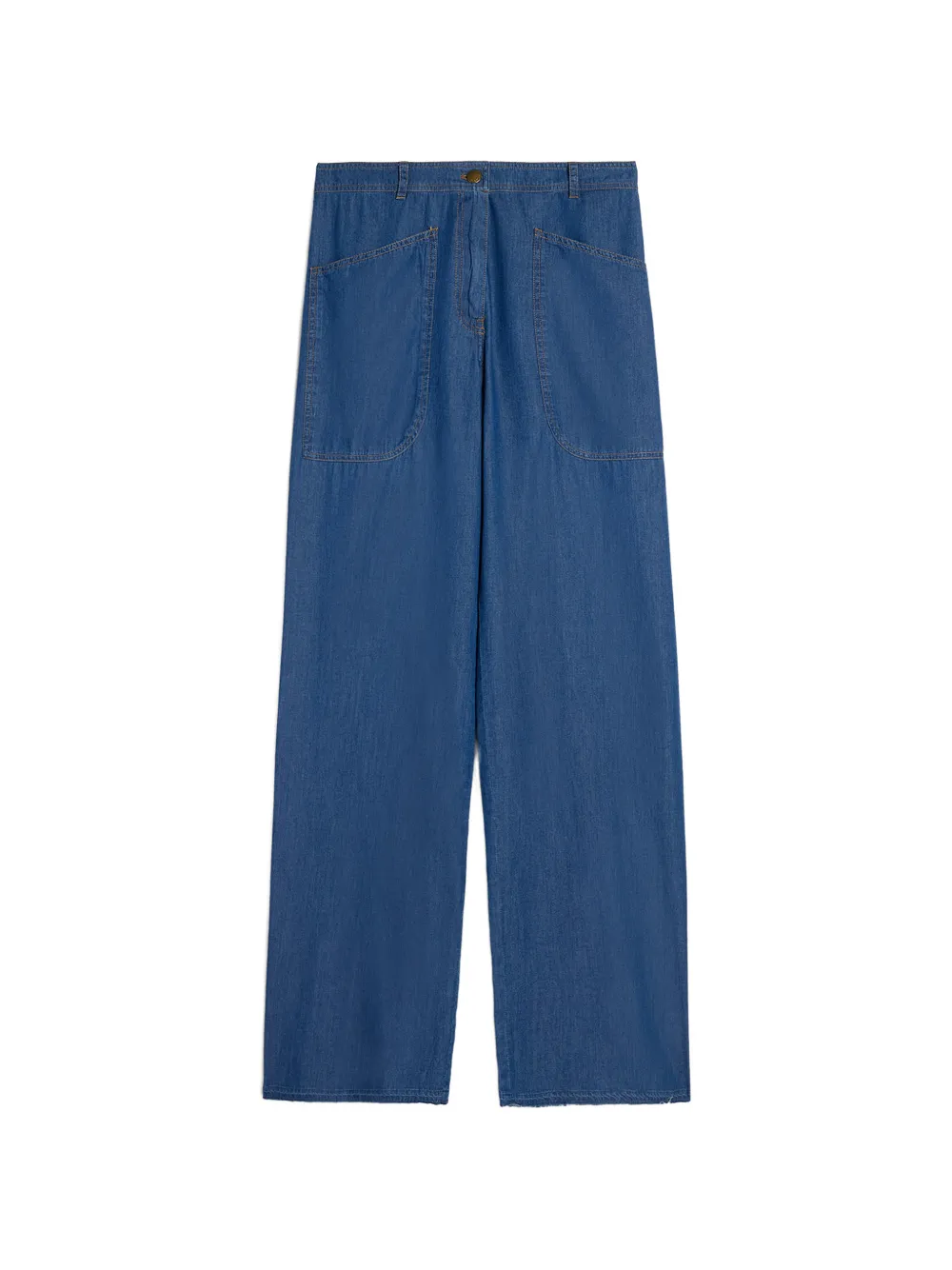 MOMONÌ Macao patch-pocket wide-leg trousers - Blu