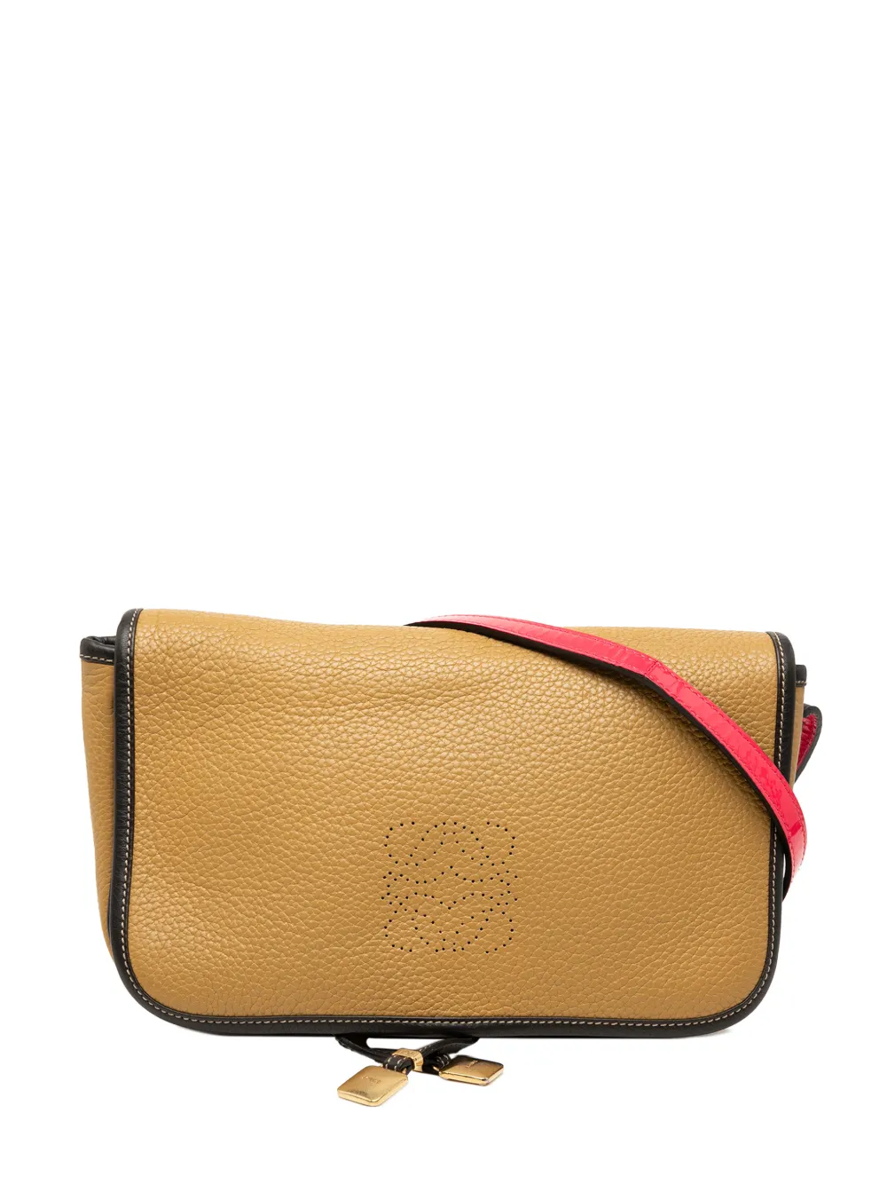 Loewe Pre-Owned 2000-2010 Leather Perforated Anagram crossbody bag - Marrone