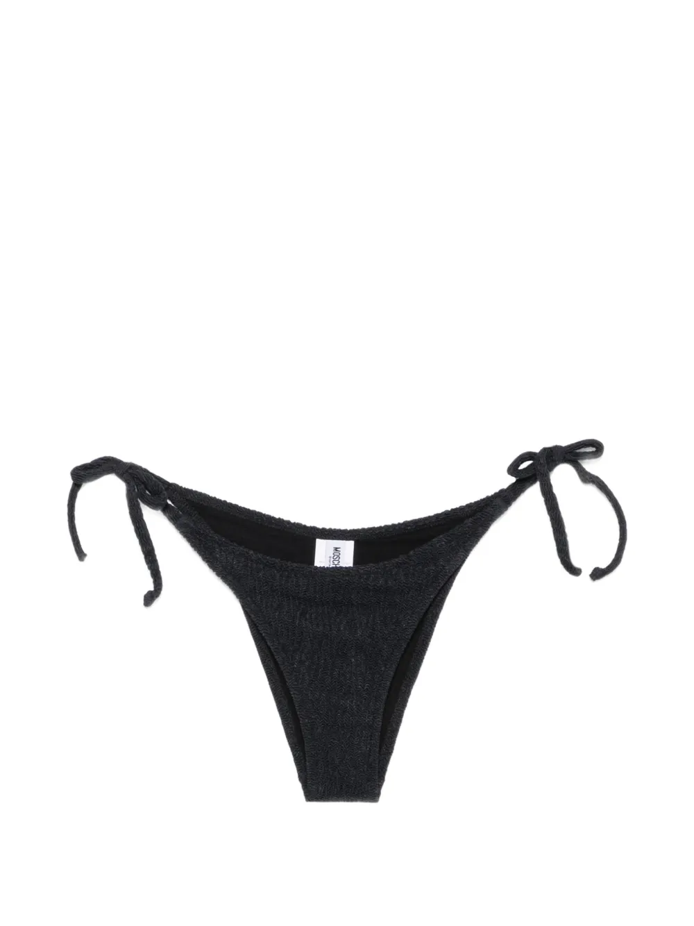 Moschino textured side-tie bikini bottoms - Schwarz