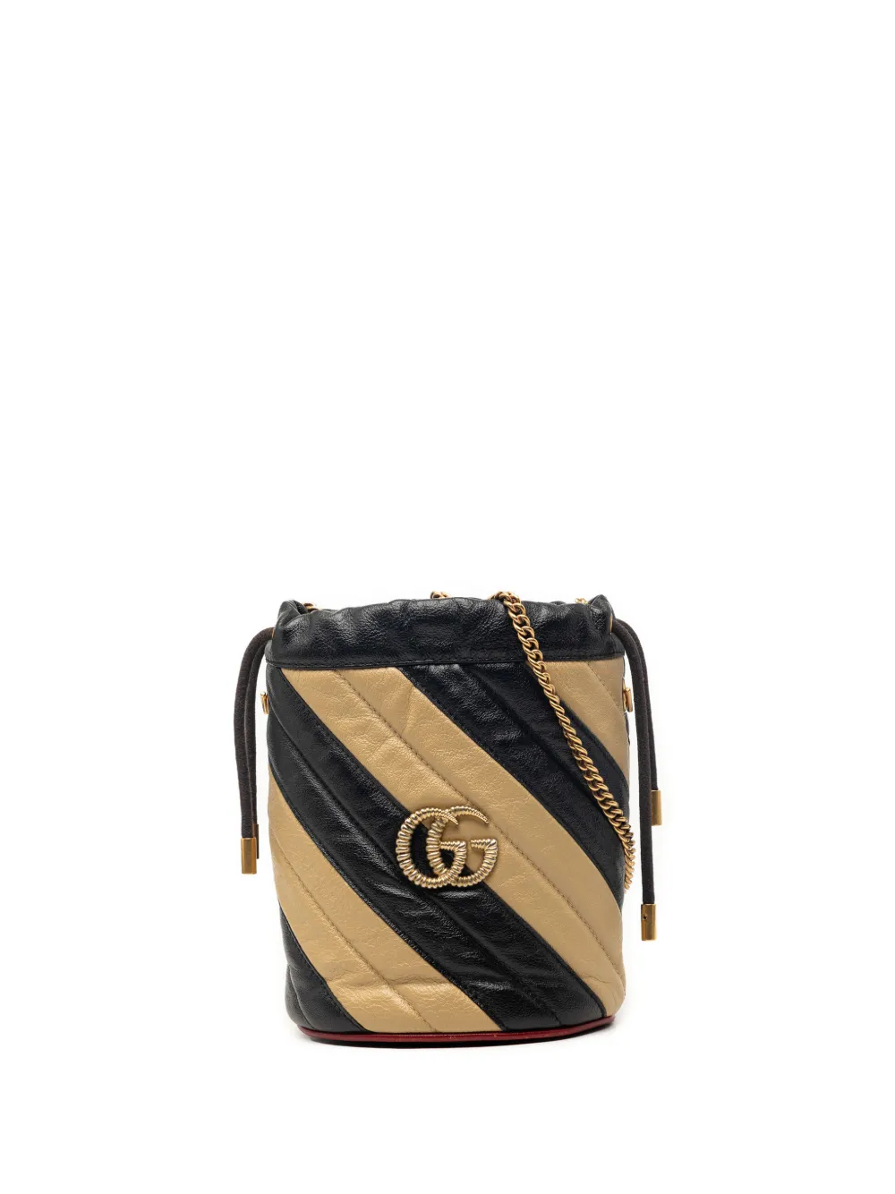 Gucci Pre-Owned 2016-2026 Mini GG Marmont Matelasse Diagonal Leather Torchon bucket bag - Toni neutri