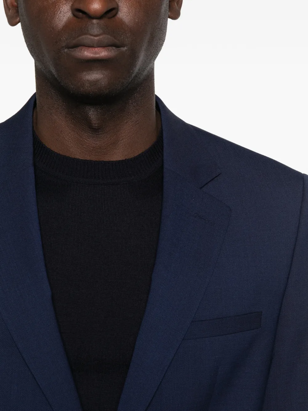 BOSS Blazer met enkele rij knopen en gekerfde revers Blauw