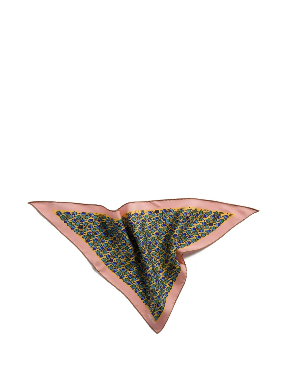 Miu Miu Foulard in twill con stampa - Giallo