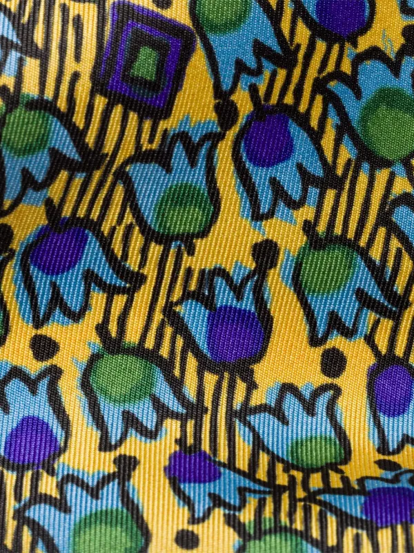 Miu Miu Printed Twill Scarf | Yellow | FARFETCH CA