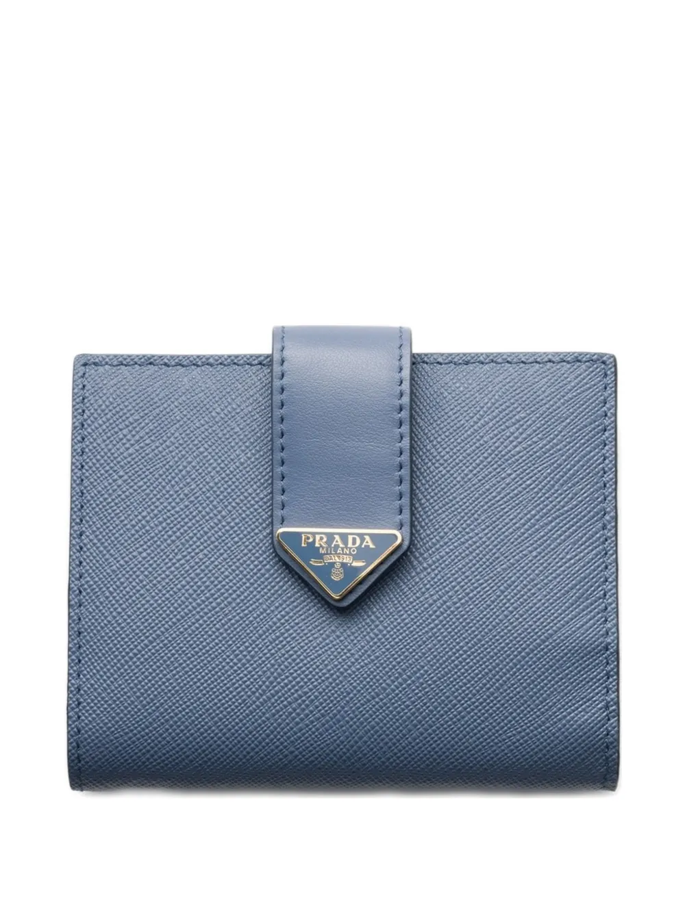 Prada small Saffiano and smooth leather wallet - Blau
