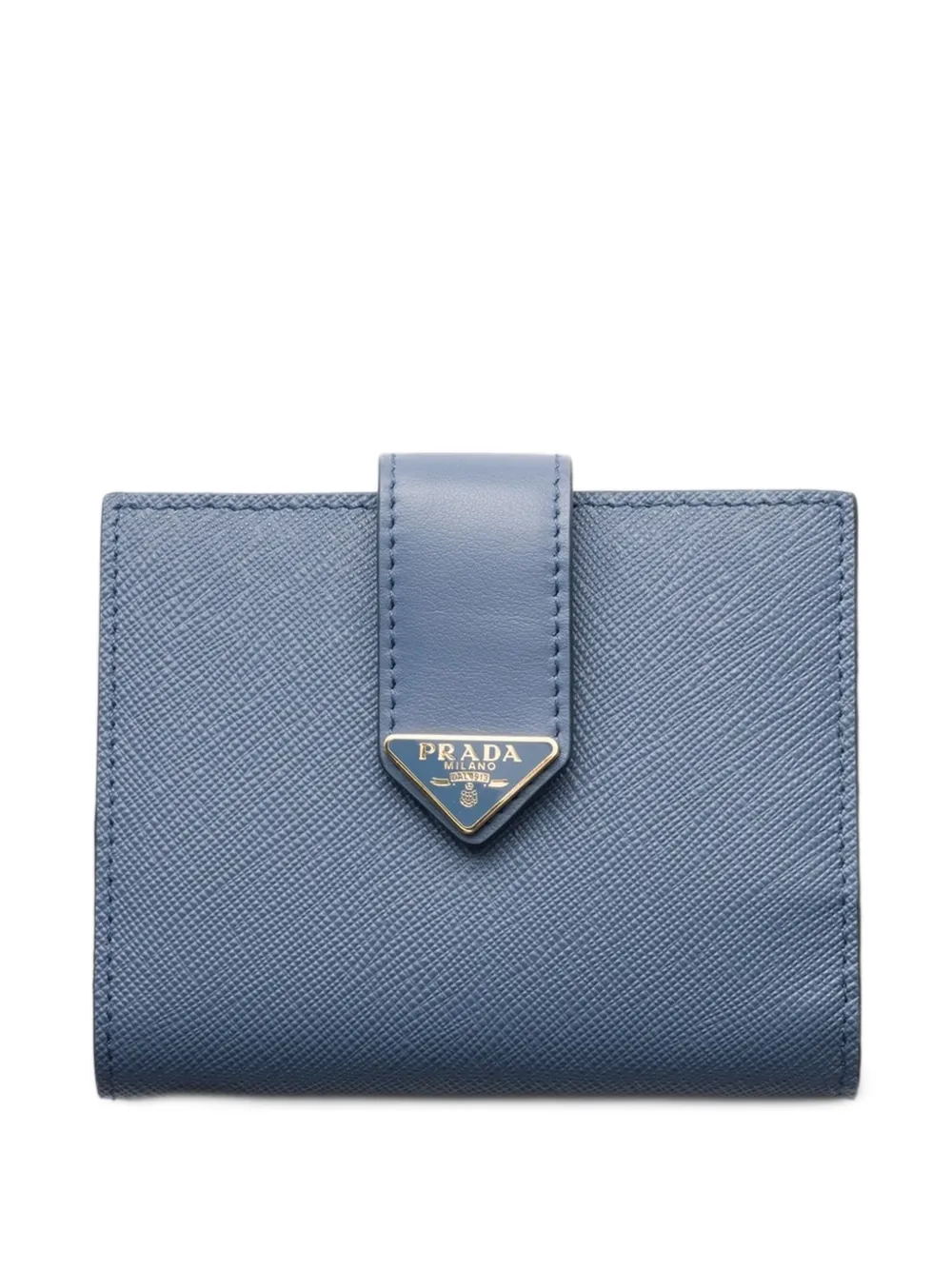 Prada small Saffiano and smooth leather wallet - Blu
