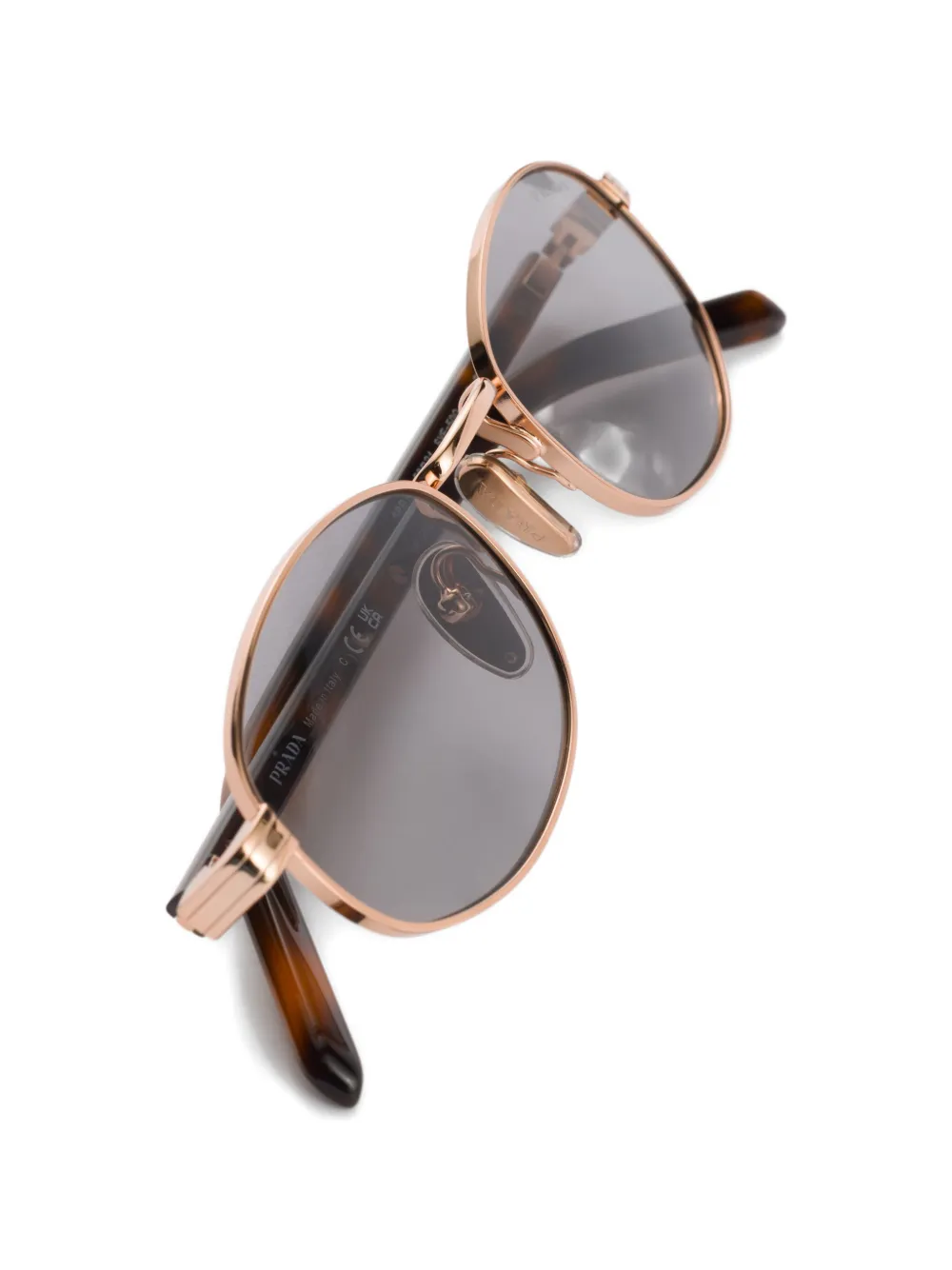 Prada Eyewear Zonnebril met iconisch metalen plakkaat Roze