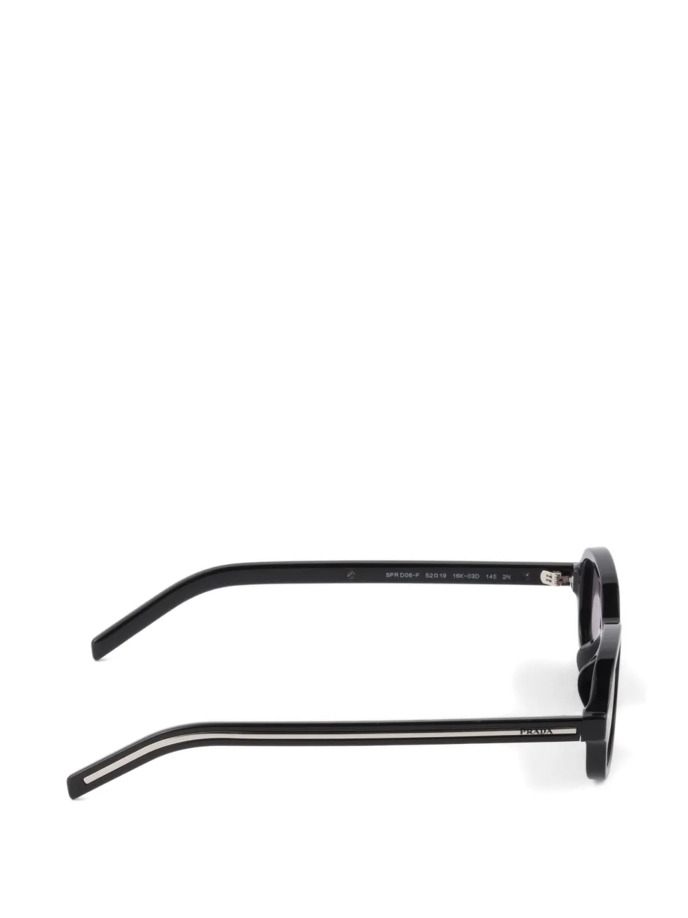 Prada Eyewear Zonnebril met iconisch metalen plakkaat Zwart
