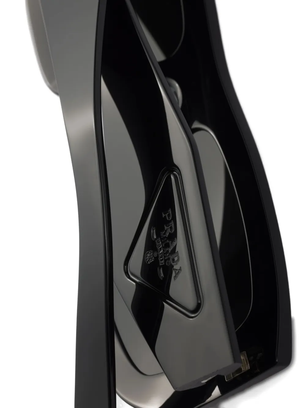 Prada Eyewear Zonnebril met driehoekig logo Zwart