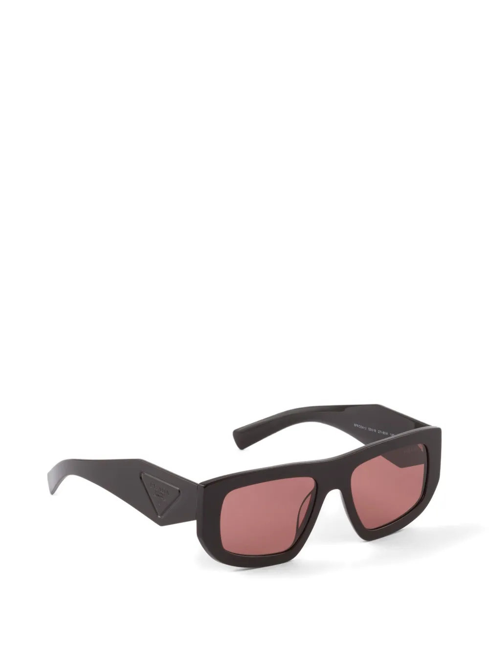 Prada Eyewear Zonnebril met driehoekig logo Bruin