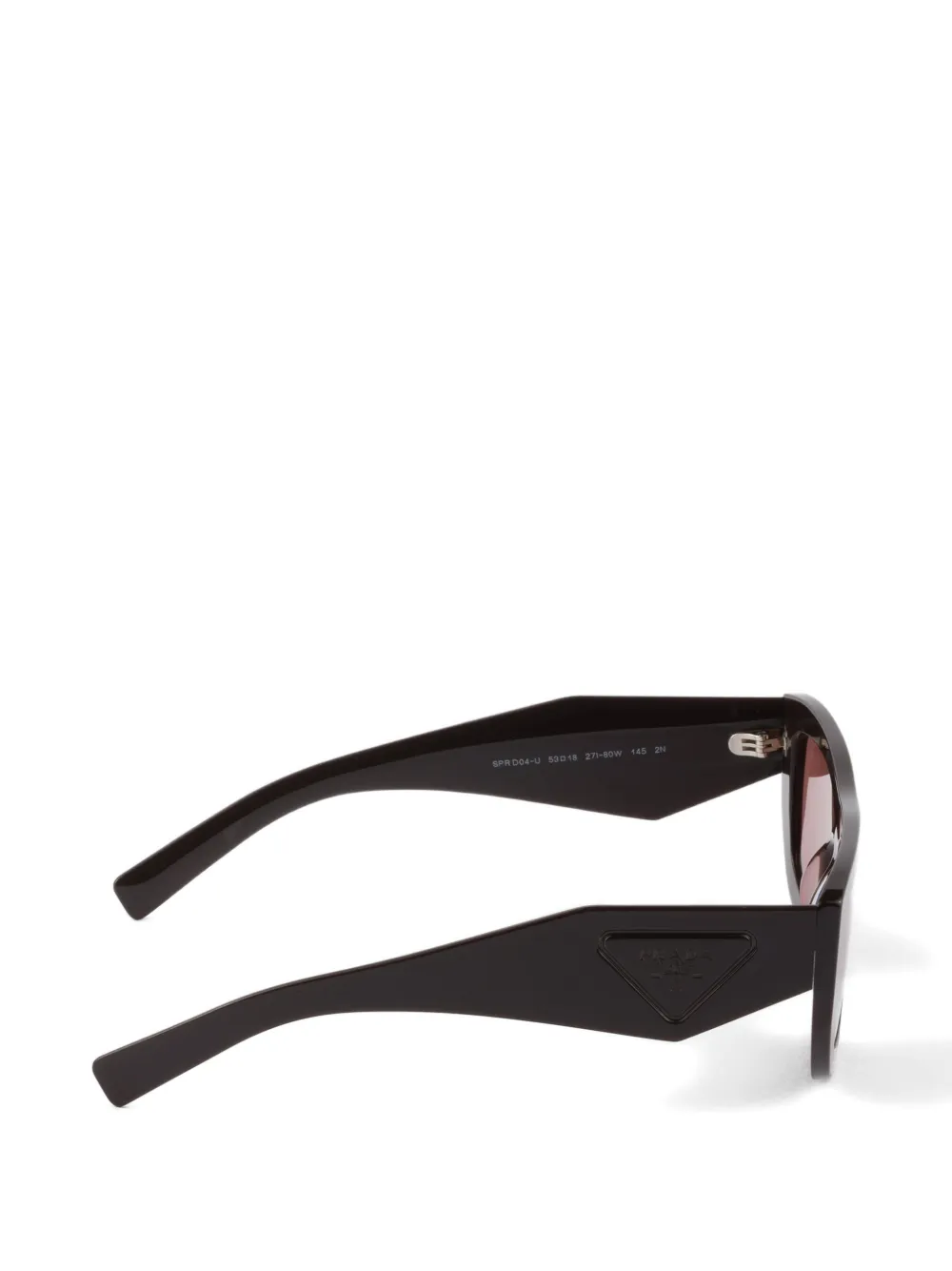 Prada Eyewear Zonnebril met driehoekig logo Bruin
