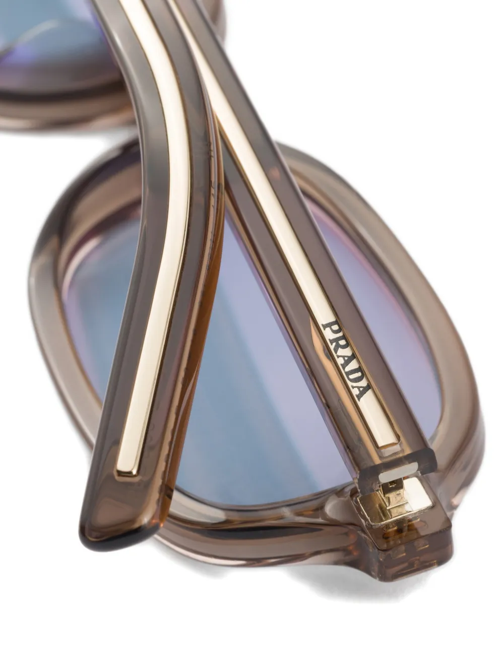 Prada Eyewear Zonnebril met iconisch metalen plakkaat Bruin