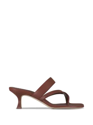 Manolo Blahnik Susa クロスストラップ サンダル | ブラウン | FARFETCH JP
