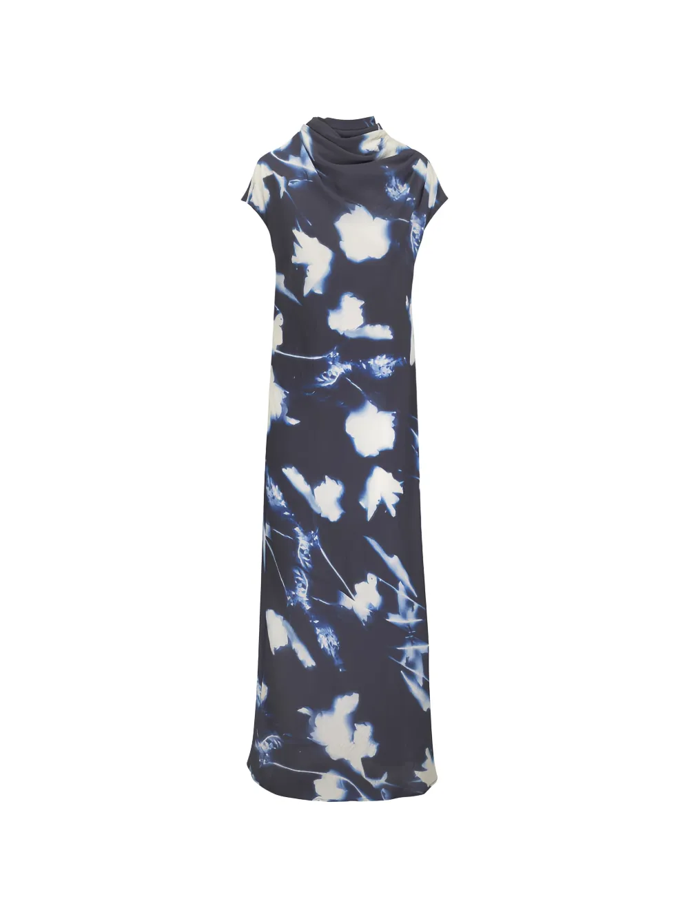 Lela Rose floral-print cowl-neck maxi dress - Blu