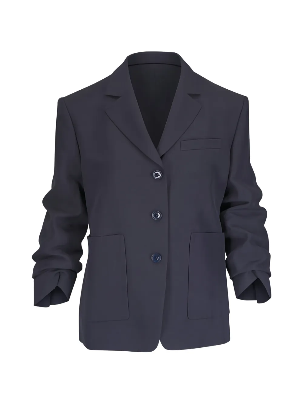 Dorothee Schumacher single-breasted ruched-sleeve blazer - Blu