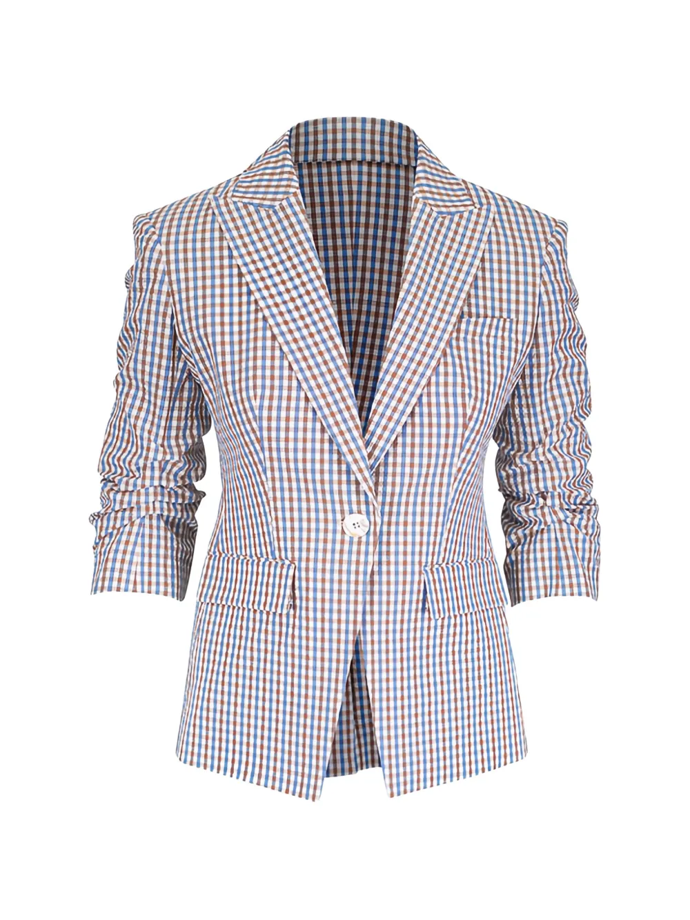 Veronica Beard Clayton gingham-check blazer - Blau