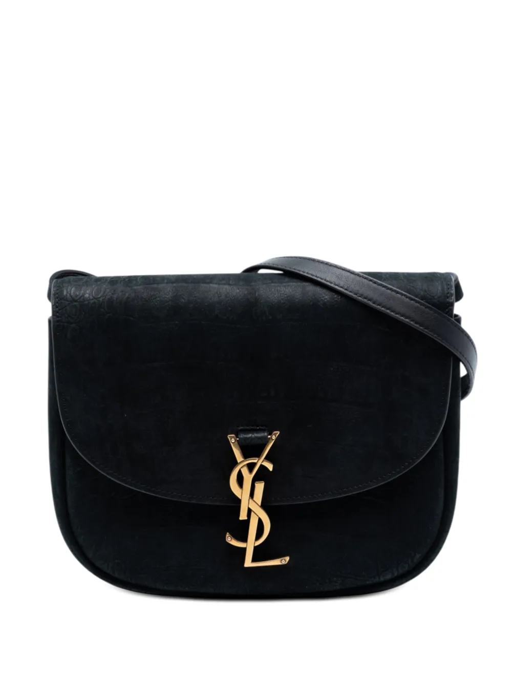 Saint Laurent Pre-Owned 2020 Medium Croc Embossed Nubuck Monogram Kaia crossbody bag - Schwarz