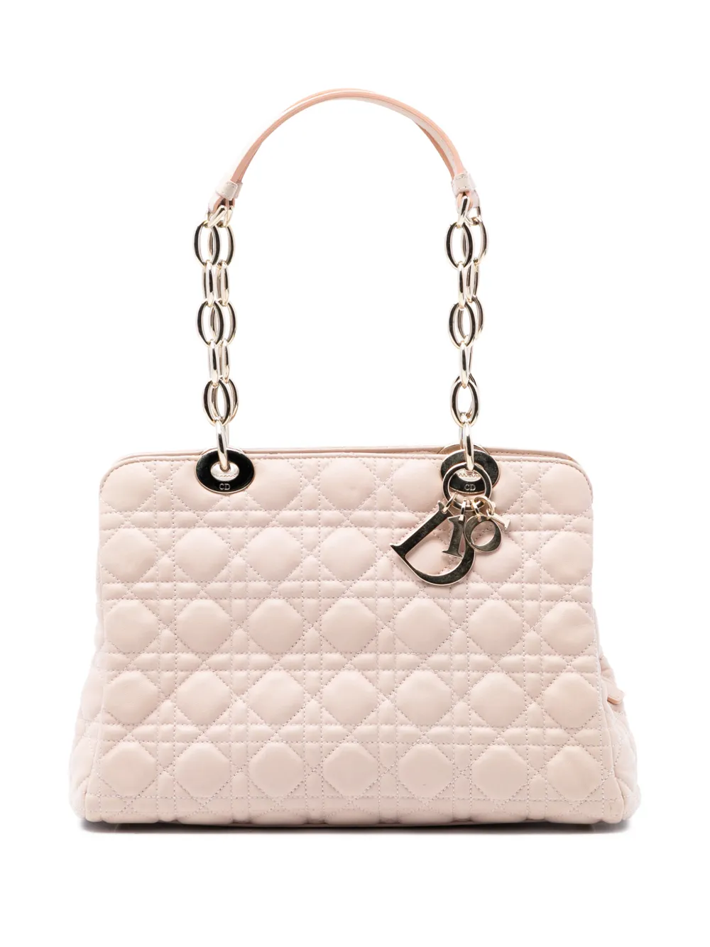 Christian Dior Pre-Owned 2013 Medium Lambskin Cannage Soft Zipped Lady Dior Shopping tote bag - Marrone