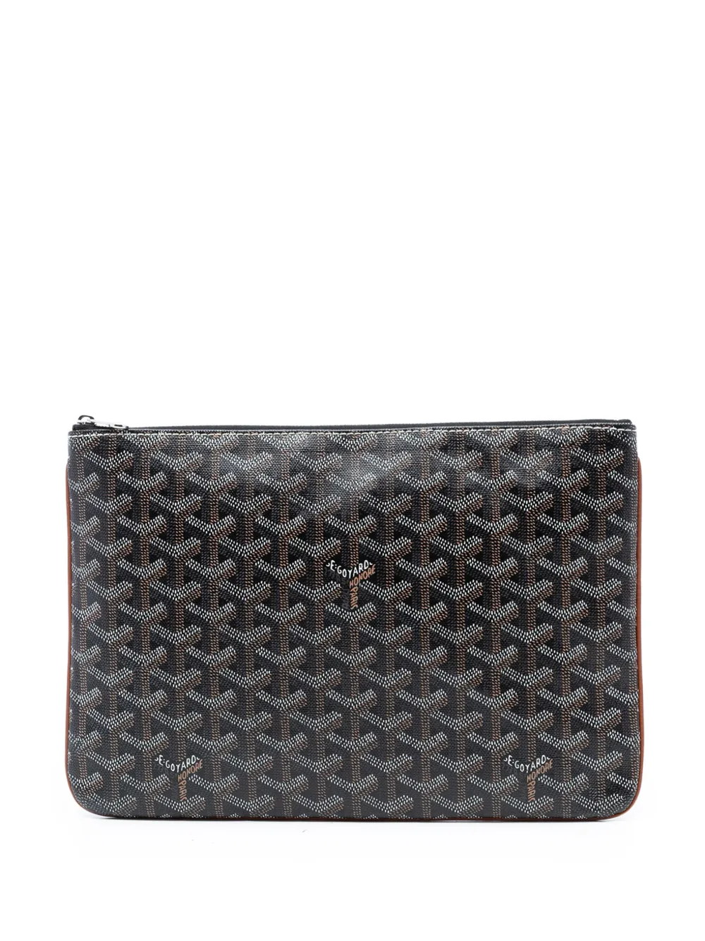 Pre-owned Goyard 2016 Ine Senat Mm Clutch Bag In Black