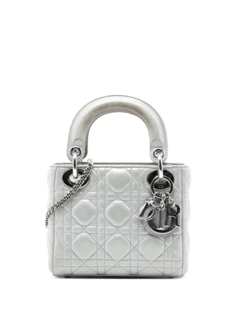 Christian Dior Pre-Owned 2016 Mini Iridescent Lambskin Cannage Lady Dior satchel