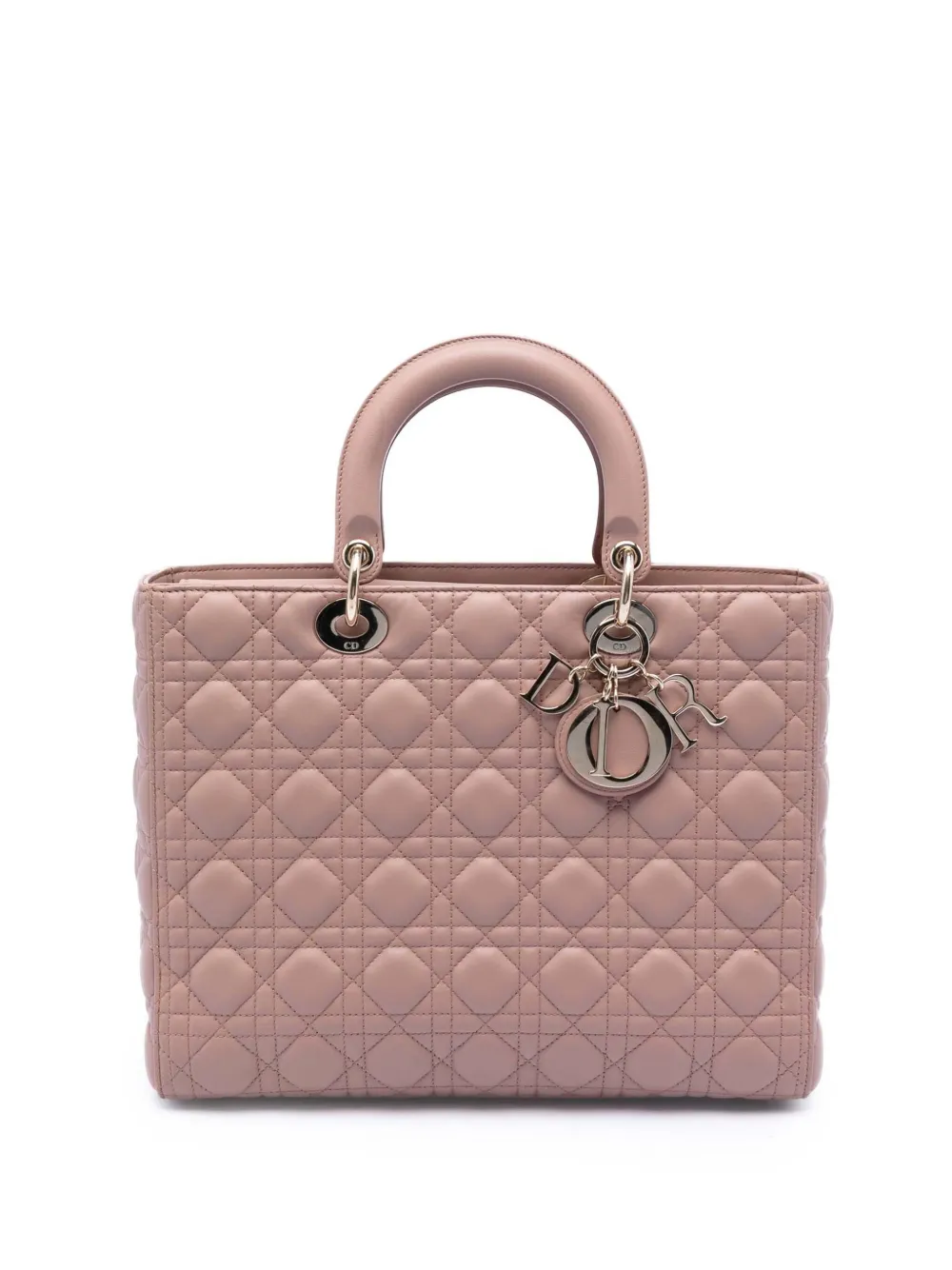 Christian Dior Pre-Owned 2020 Large Lambskin Cannage Lady Dior satchel - Marrone