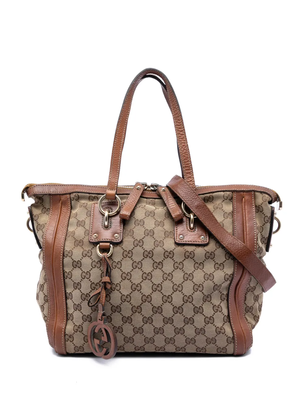 Gucci Pre-Owned 2016-2026 Medium GG Canvas Charm satchel - Toni neutri