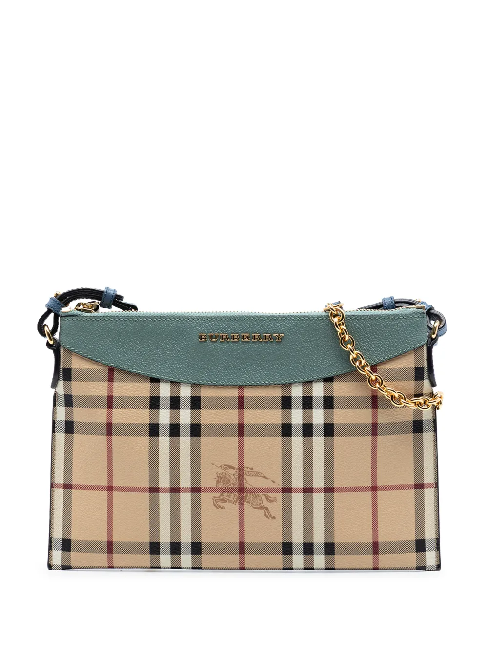 Burberry Pre-Owned 2000-2017 Haymarket Check Coated Canvas Peyton crossbody bag - Verde