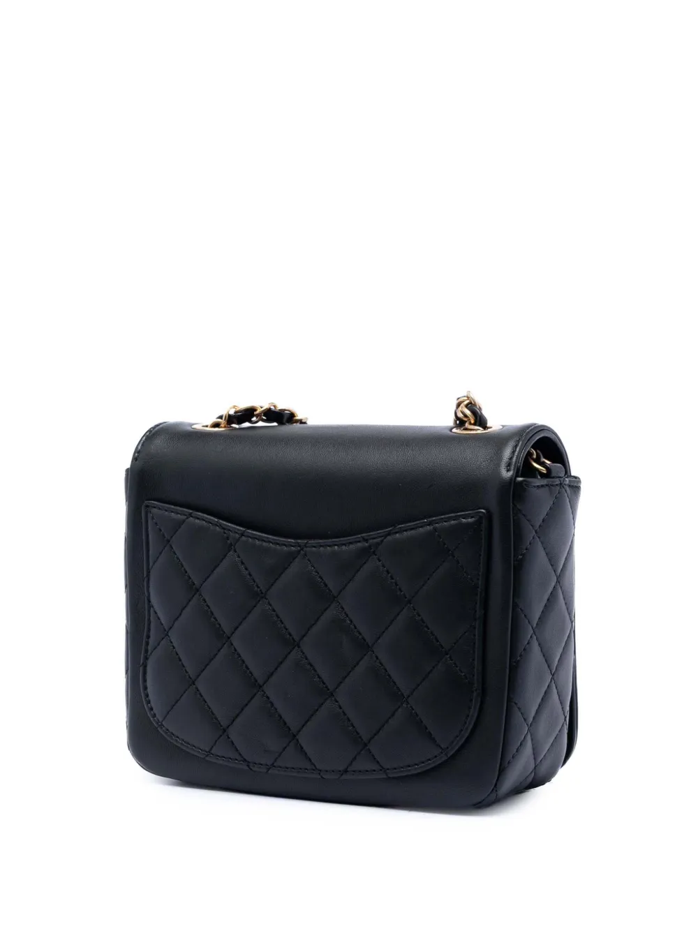 Chanel Pre-owned 2020 Lambskin Lucky Charms Flap Crossbody Bag in Black, view 3