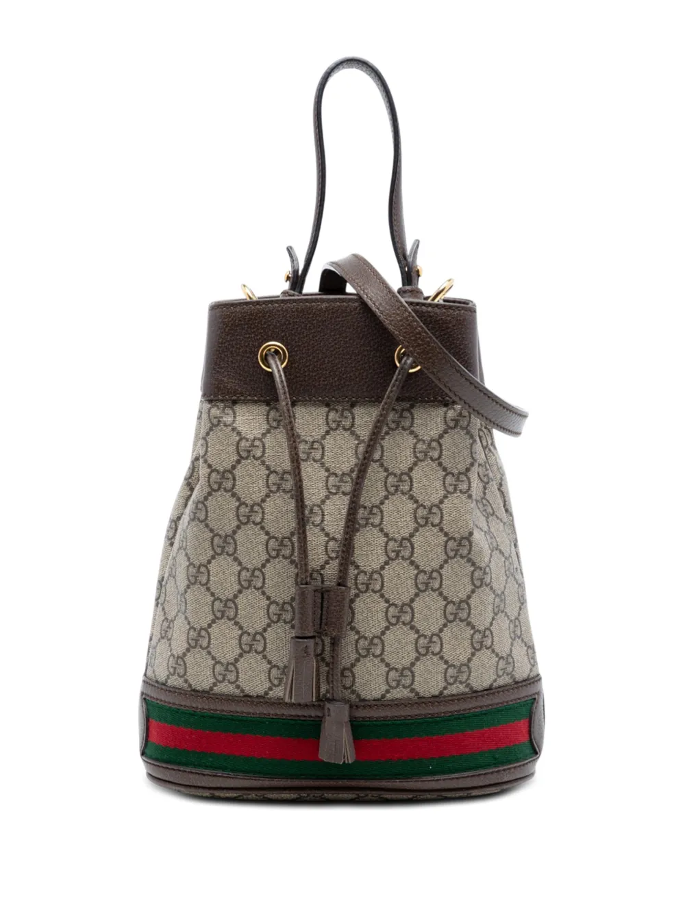 Gucci Pre-Owned 2016-2026 Small GG Supreme Web Ophidia Bucket Bag satchel - Toni neutri