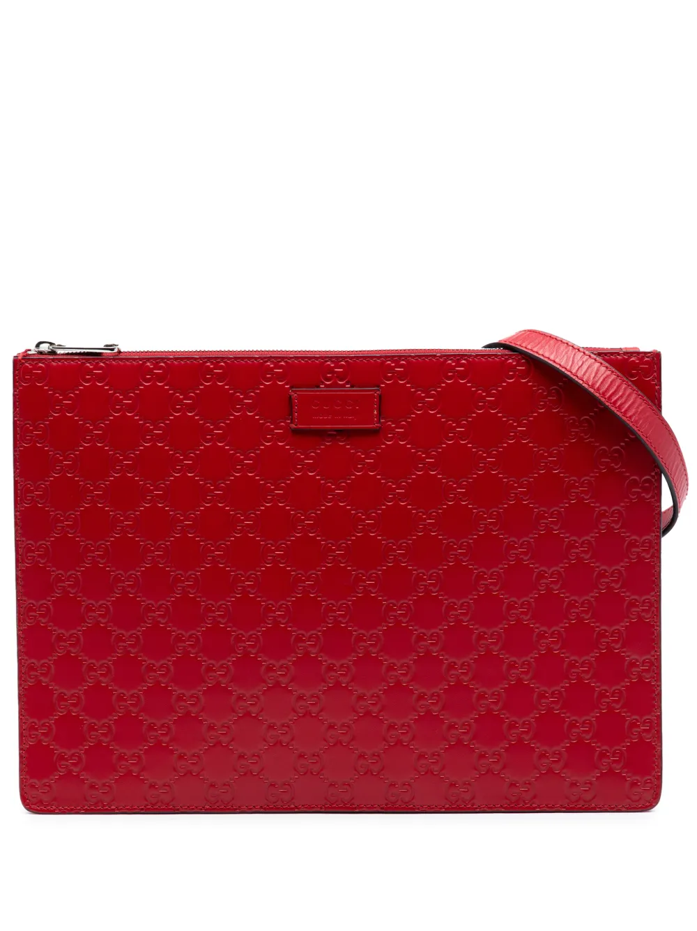 Gucci Pre-Owned 2016-2026 Guccissima Zip Messenger Bag crossbody bag - Rosso